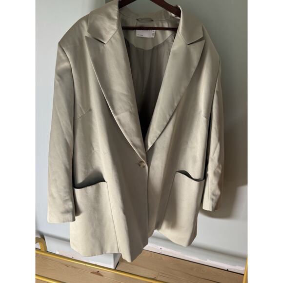 ASOS Edition Curve Women’s Plus 24 Light Green Single Breasted One Button Blazer - Picture 8 of 11